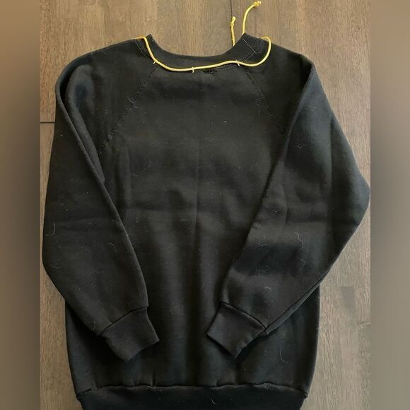 VINTAGE 80s Handmade Tultex Festive 3D Crewneck Sweater Bear School - Picture 3 of 3